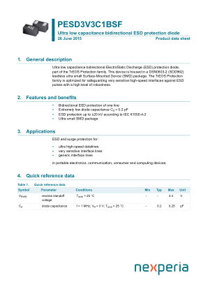 PESD3V3C1BSF315 datasheet cover page