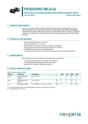 PESD5V0C1BLS-QYL datasheet cover page