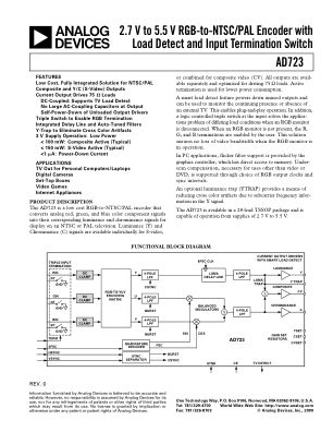 AD723 数据手册首页