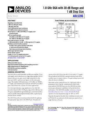 ADL5206 数据手册首页