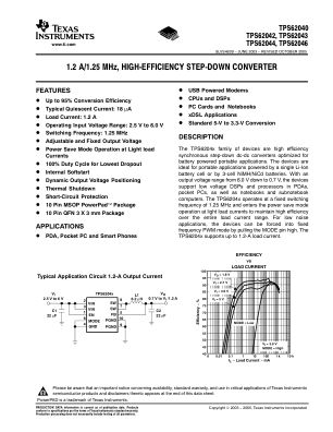TPS62046 datasheet cover page
