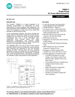 78M6613 datasheet cover page