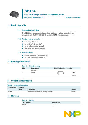 BB184 datasheet cover page