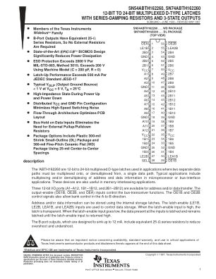 SN74ABTH162260 datasheet cover page