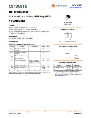 15GN03MA 数据手册首页