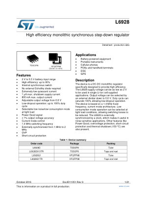 L6928 datasheet cover page