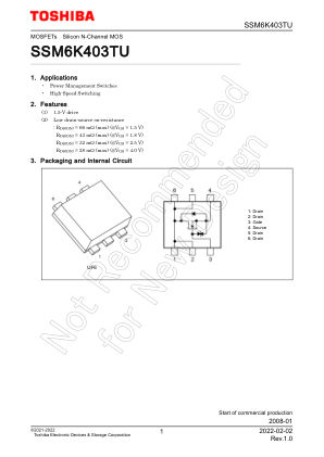 SSM6K403TU 数据手册首页