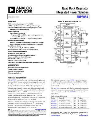 ADP5054 数据手册首页
