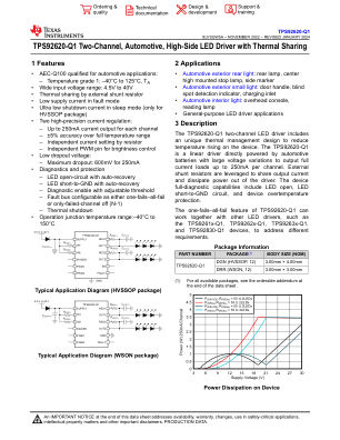 TPS92620-Q1 datasheet cover page