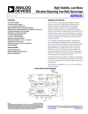 ADXRS646 数据手册首页