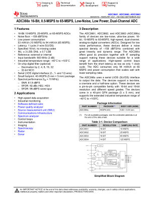 ADC3663 datasheet cover page