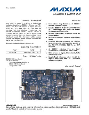 DS33X11DK datasheet cover page