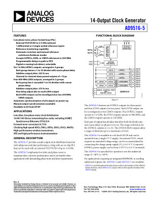 AD9516-5 数据手册首页