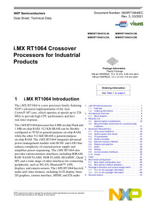 IMXRT1064IEC 数据手册首页