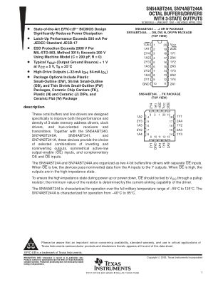 SN74ABT244A 数据手册首页