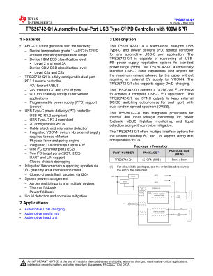 TPS26742-Q1 datasheet cover page