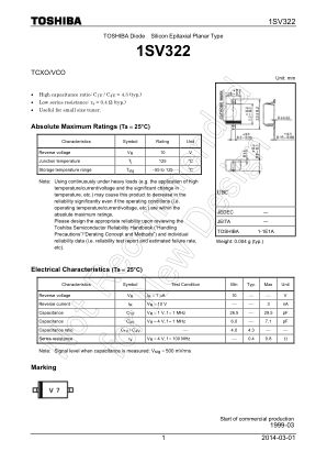 1SV322 datasheet cover page