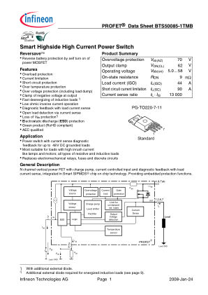 BTS50085-1TMB datasheet cover page