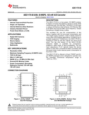 ADC1175-50 数据手册首页