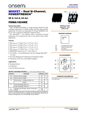 FDMA1024NZ 数据手册首页