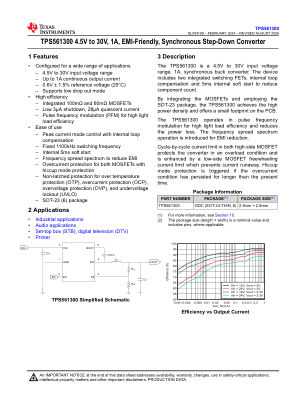 TPS561300 datasheet cover page