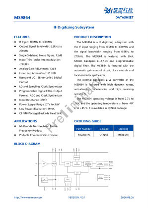 MS9864 datasheet cover page