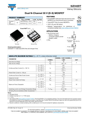 SIZ342DT datasheet cover page