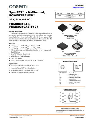 FDMC0310AS 数据手册首页