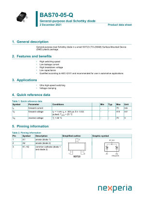BAS70-05-QR datasheet cover page