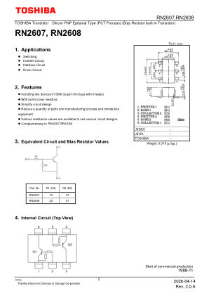 RN2607 datasheet cover page