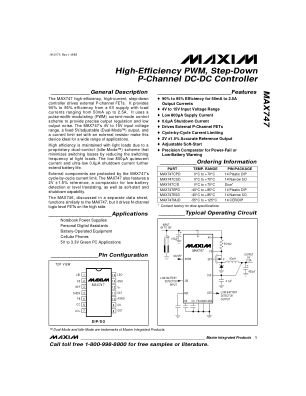 MAX747 数据手册首页