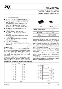 74LVC373A datasheet cover page