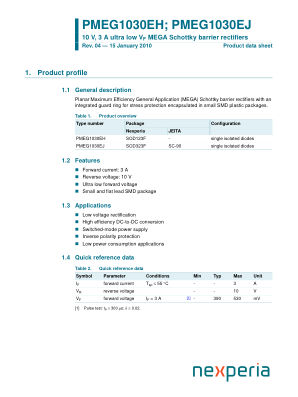 PMEG1030EJ datasheet cover page