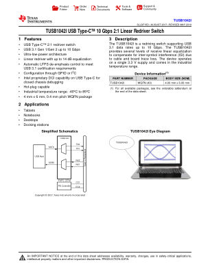 TUSB1042I datasheet cover page