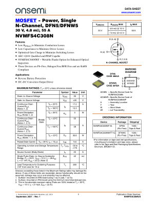 NVMFS4C308N 数据手册首页