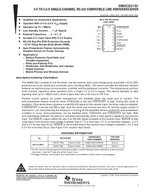 SN65C3221-Q1 datasheet cover page