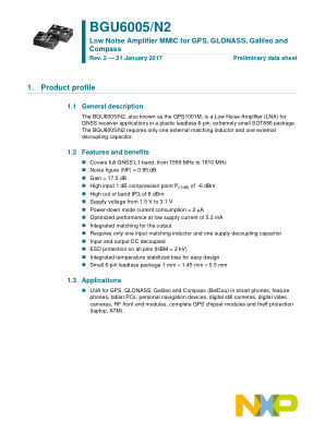 BGU6005 datasheet cover page
