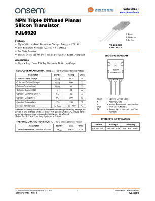 FJL6920 datasheet cover page