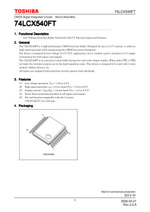 74LCX540FT datasheet cover page