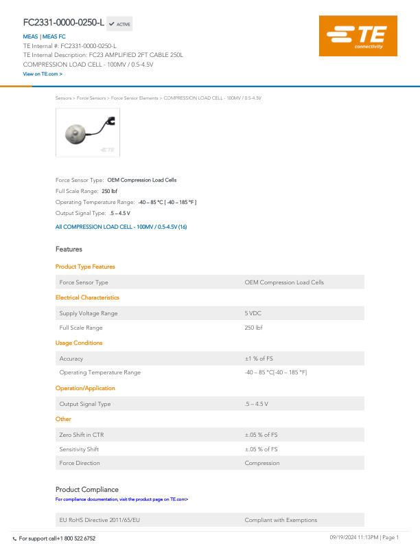 FC2331-0000-0250-L datasheet cover page