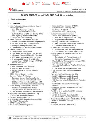 TMS570LS3137-EP datasheet cover page