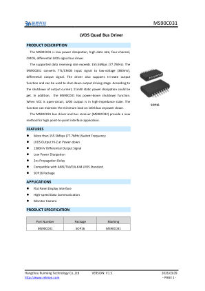 MS90C031 datasheet cover page