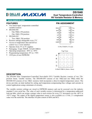DS1848 datasheet cover page