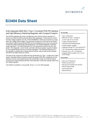 SI3404-A-GMR datasheet cover page