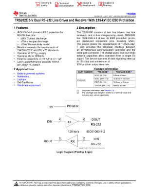 TRS202E datasheet cover page