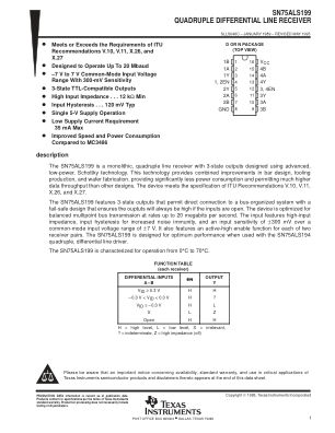 SN75ALS199 数据手册首页