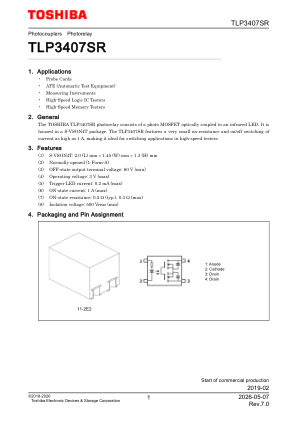 TLP3407SR datasheet cover page