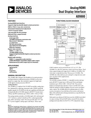 AD9880 数据手册首页