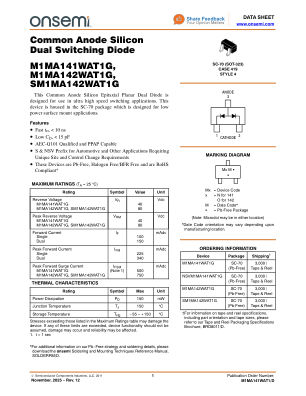 M1MA141WAT1 数据手册首页