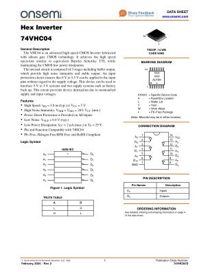 74VHC04 数据手册首页